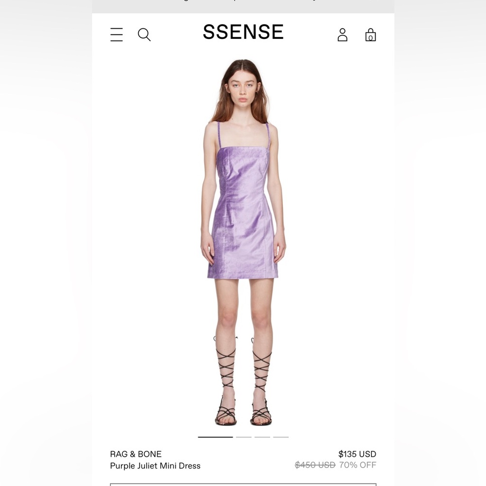 Rag & Bone Purple Juliet Mini Dress
